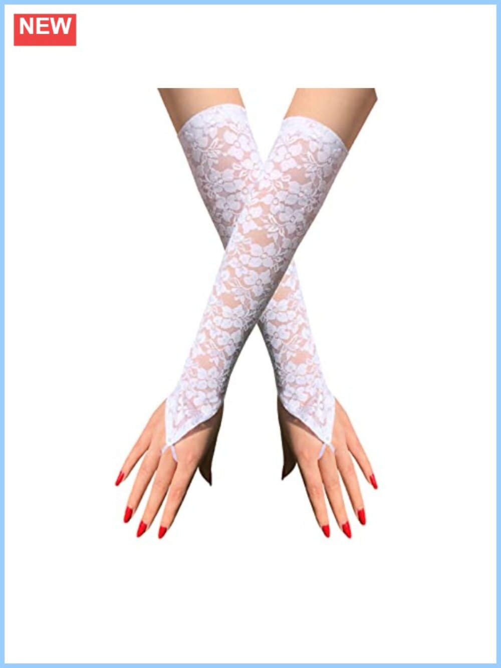 Lace Fingerless Elbow Length Gloves Bridal Prom Cosplay Evening Formal